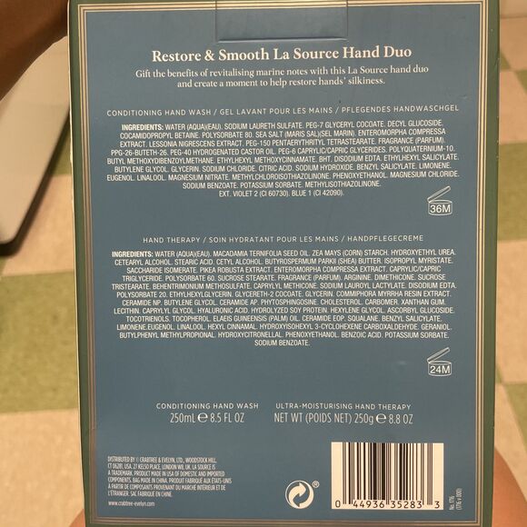 Crabtree and Evelyn La Source Hand Therapy Box Set Hand Wash & Therapy Soap Dish - Picture 4 of 5